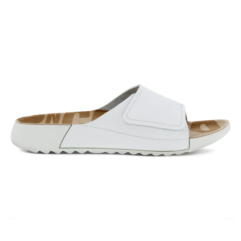 ECCO Womens Slides White - 2Nd Cozmo Sandal - VJS-639780